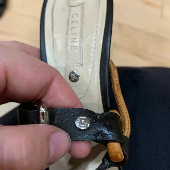 Vintage Celine brown strappy heels size 37 1/2 (6.5-7~US) - Picture 6 of 11